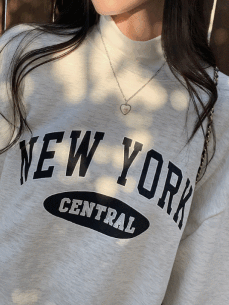 [도톰양기모] CENTRAL NY 뉴욕 레터링 기모 루즈핏맨투맨 mtm - 3color