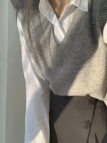 휘핑크림 촉감, 6컬러 데일리 밀크 브이넥 조끼니트 vest - 6color